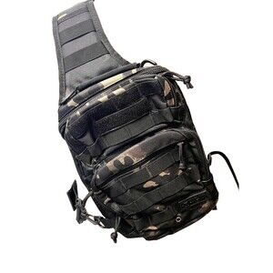 HIGHLAND TACTICAL Eagle Sling Bag Pack Conceal Carry Black Camo Utility Military